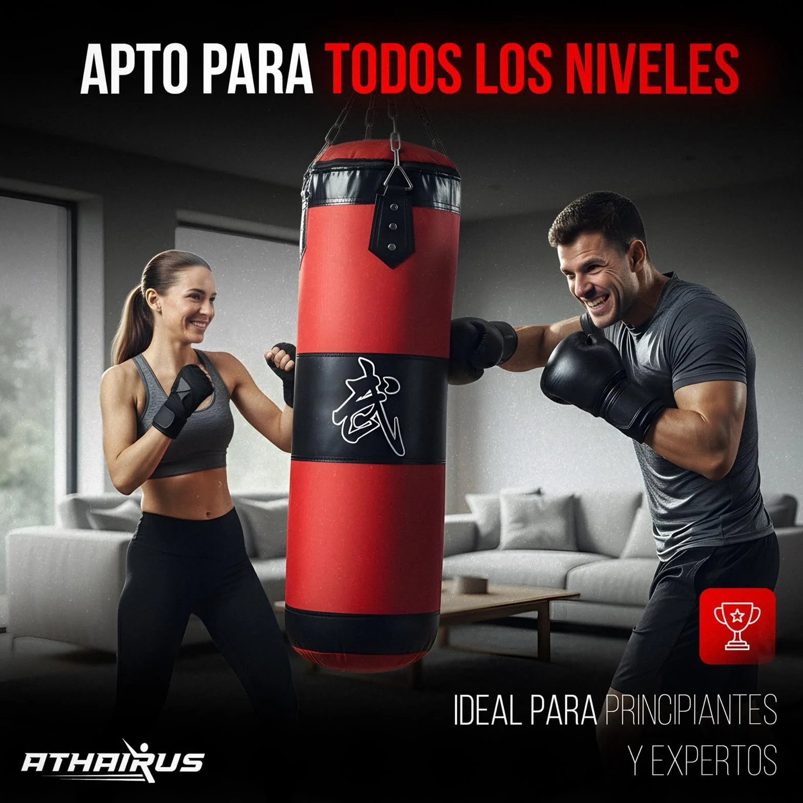 Sacos de Boxeo, Sin-Relleno para Adutos, Cadena, Saco de Boxeo Pesado, MMA, Extremadamente Resistente y Duradero, Kickboxing, Bolsa para Entrenamiento, Fitness, Artes Marciales, Ejercicio Fisico