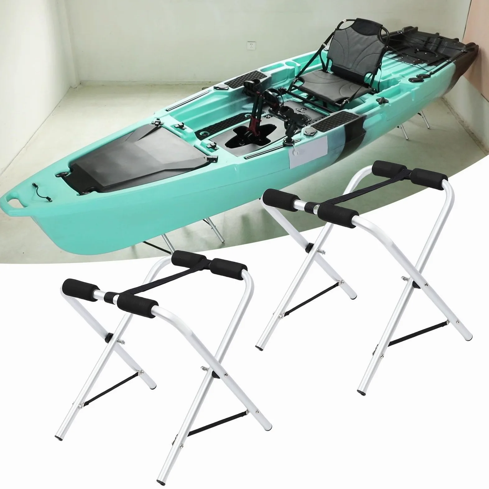 Soporte Portátil para Kayak, Estante de Almacenamiento para Canoas de Aluminio Alta Gama 17 Pulgadas, Capacidad 150 Libras, Adecuado Todas las Embarcaciones, Soporte Tabla Remo