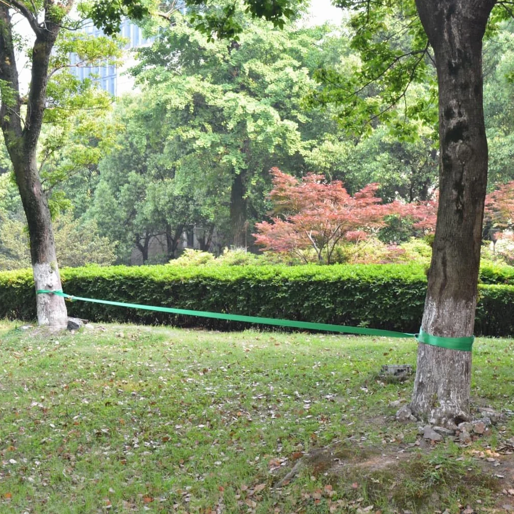 vidaXL Cuerda de Equilibrio Slackline 15 m x 50 mm 150 kg Amarillo/Verde