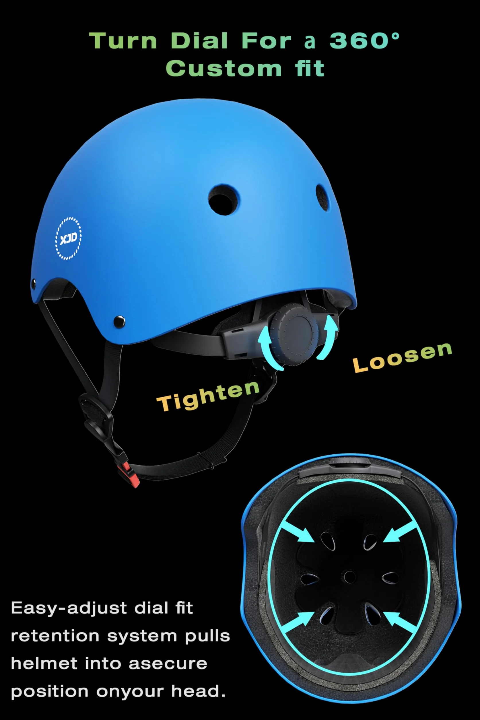 XJD Casco de Ciclismo para Niños y Protecciónes Infantiles Incluye Rodilleras Coderas y Muñequeras Adjustables 7 Piezas para Patínes Patinete Ciclismo Niños de 3 a 13 Años