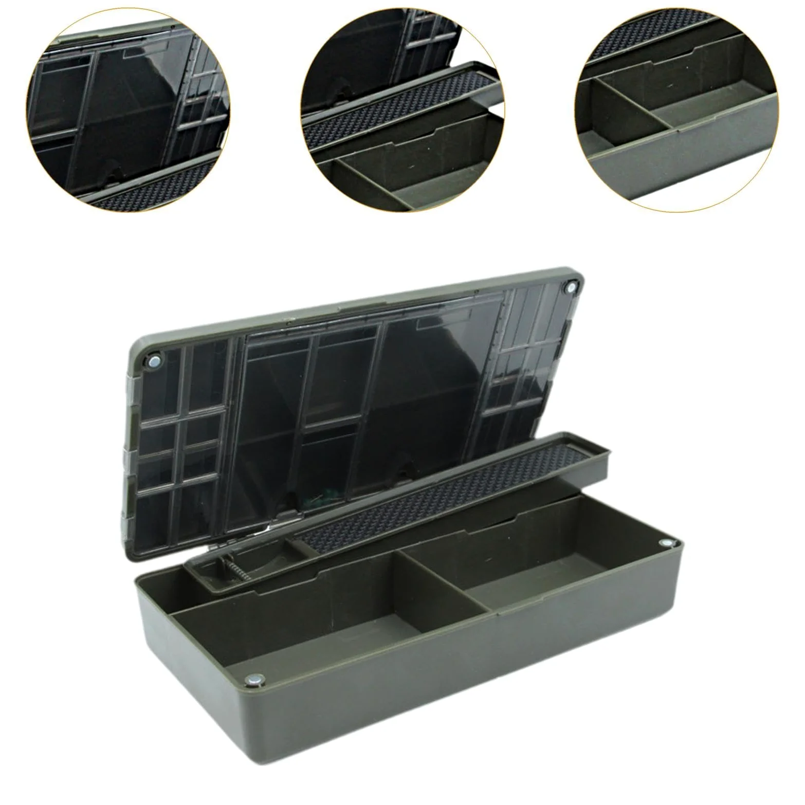 Caja de Aparejos de Pesca de Carpa, Contenedor de Almacenamiento de Equipo de Pesca