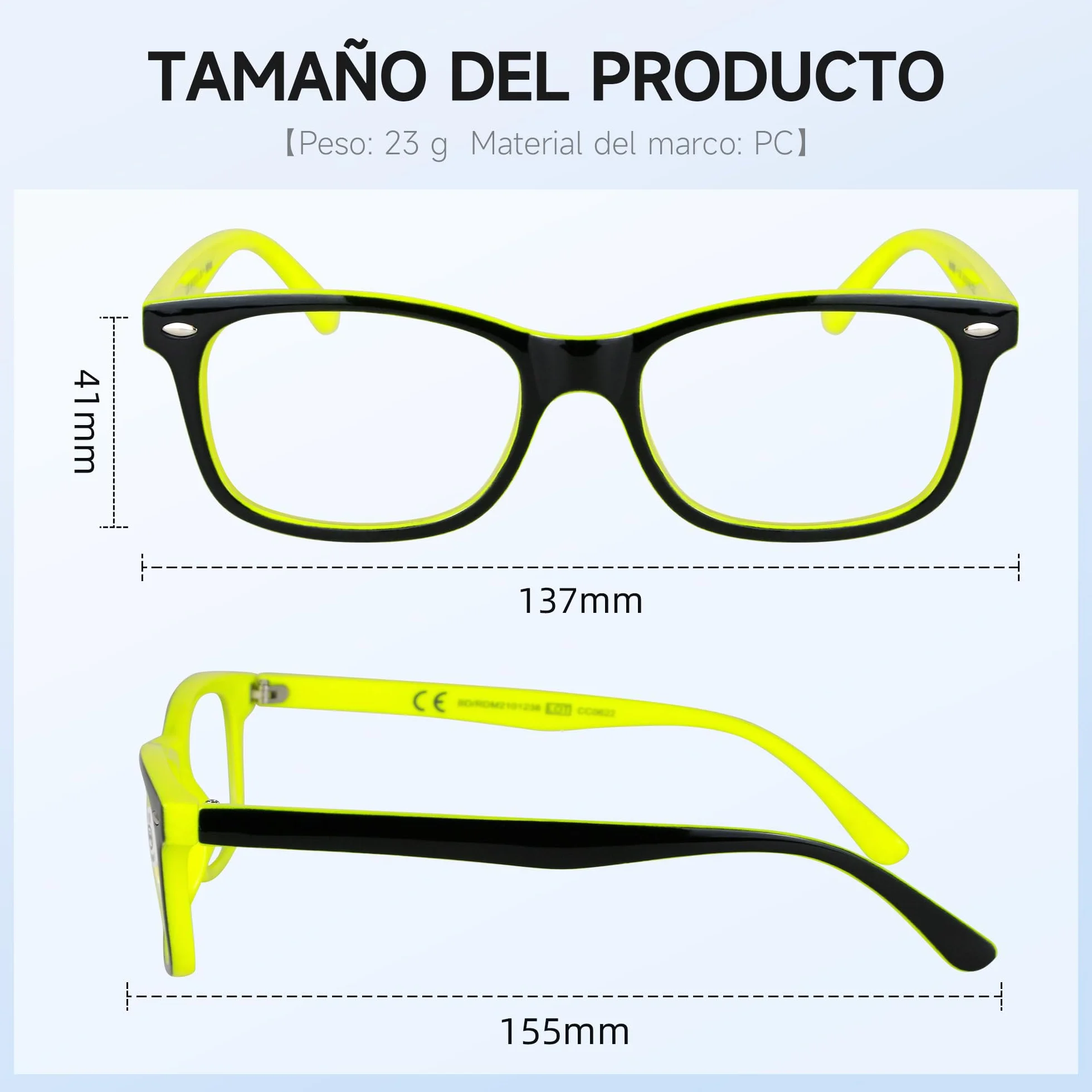 NEW VISION Gafas Presbicia Hombre Estilo Clásico Protección UV400 Gafas De Lectura NV056 +2.50 Amarillo Marcos Ligeros