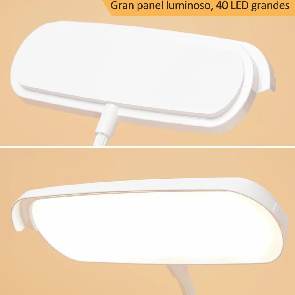 Lampara de Escritorio Recargable 4200mAh LED Tactil 3 Colores 6 Brillos Regulable
