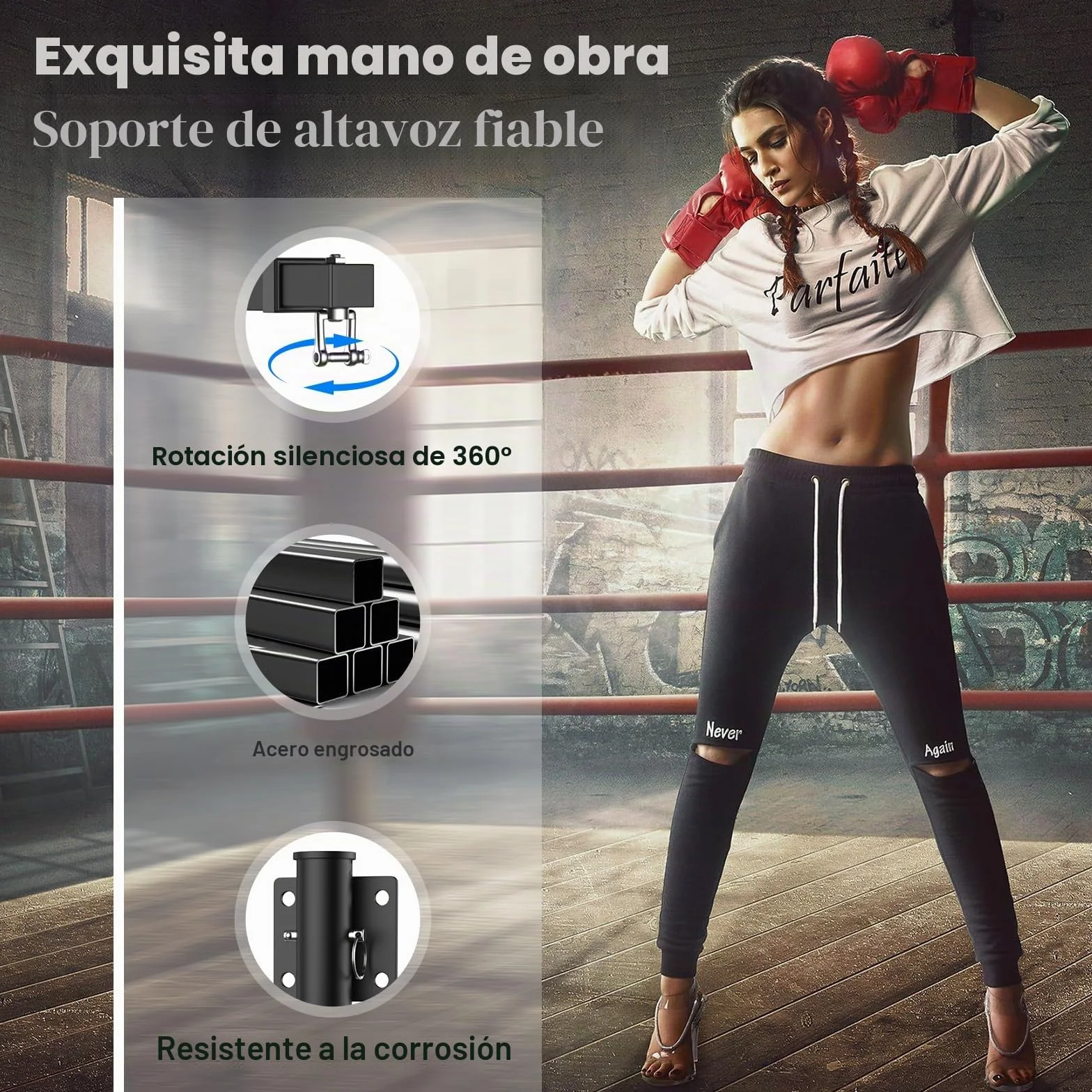 IMAYCC Soporte Saco Boxeo, Soporte Ajustable para Saco de Boxeo con Rotación de 180°, Espacio Eficiente, Interior t Exterior, Artes Marciales Mixtas Etc
