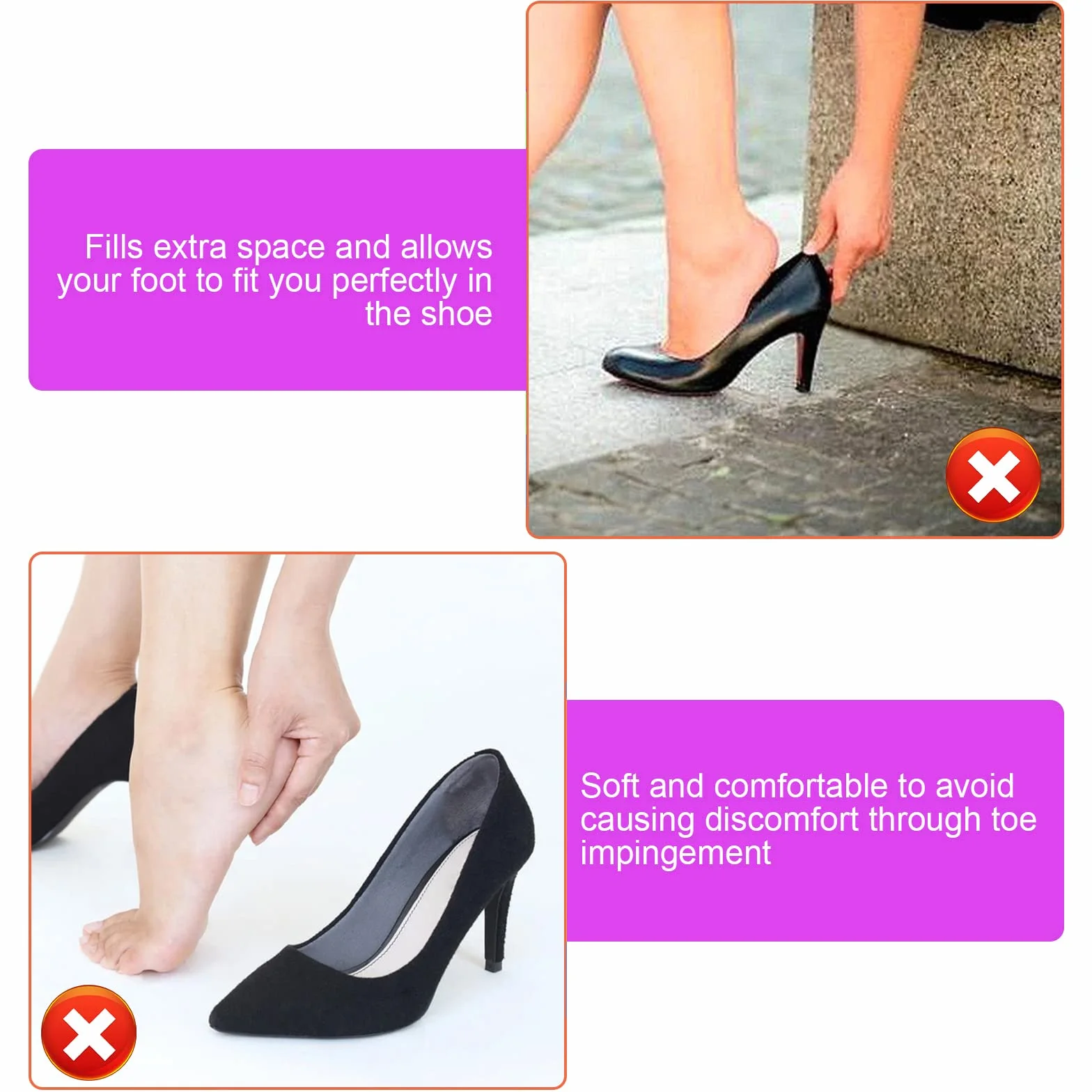 Almohadillas ajustables de esponja suave para zapatos, alivio del dolor de pies, reutilizables