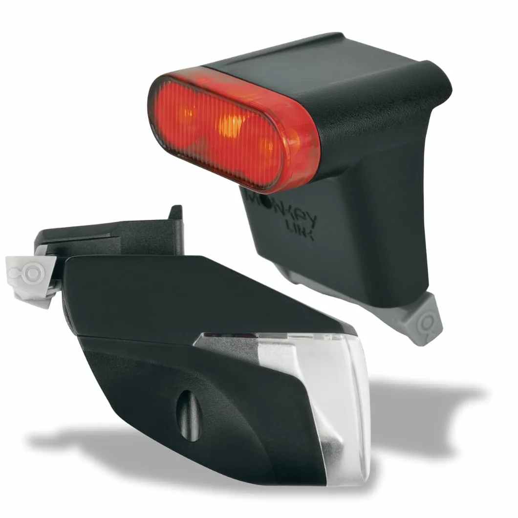 MonkeyLink Light 50 Lux Set Connect - Kit de iluminación para Bicicleta, Accesorios de Bicicleta, Luces Delanteras y traseras, fijación magnética, fijación Fija, con homologación StVZO, Color Negro