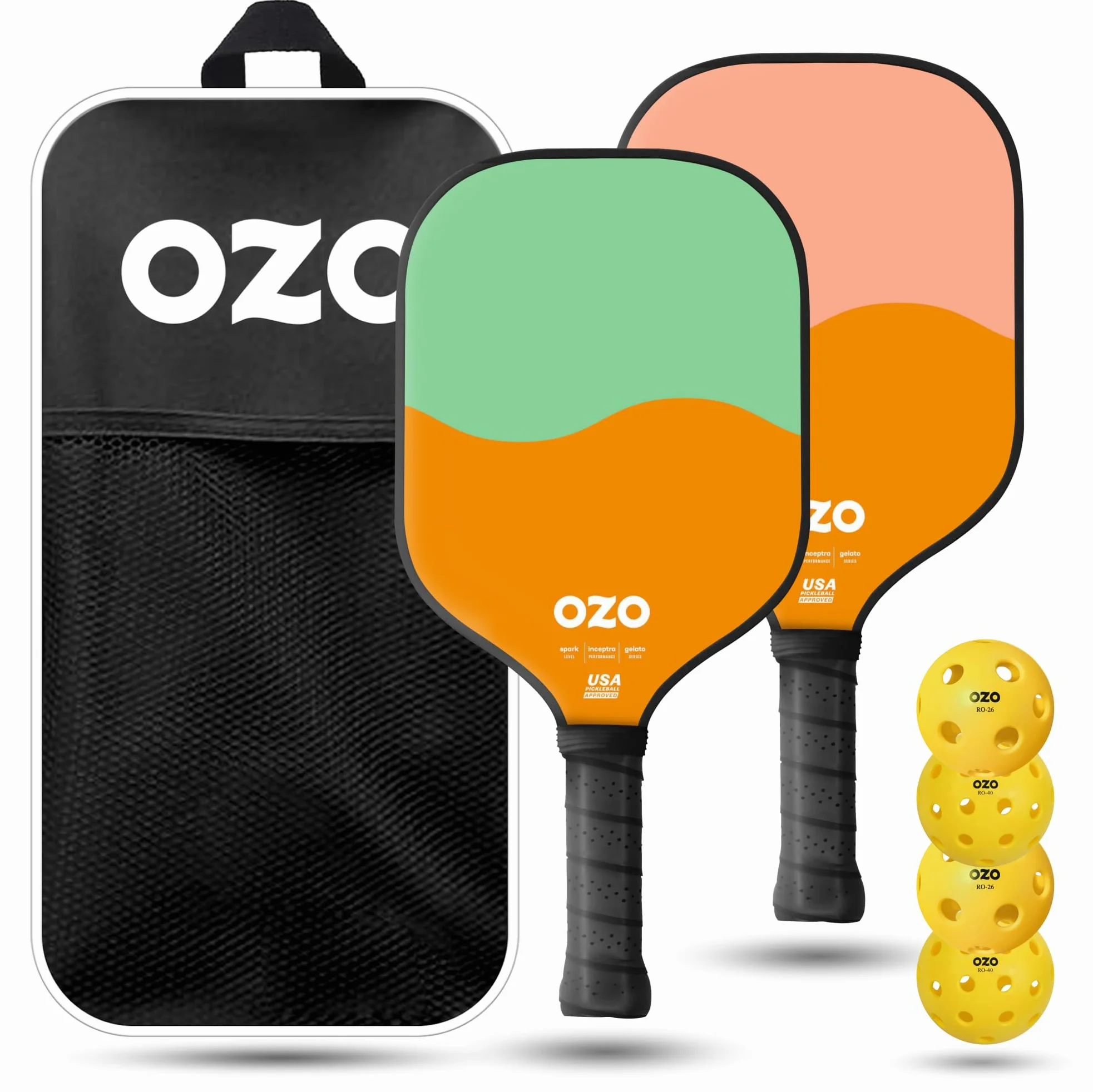OZO Pickleball - Juego de 2 Palas + 4 Bolas