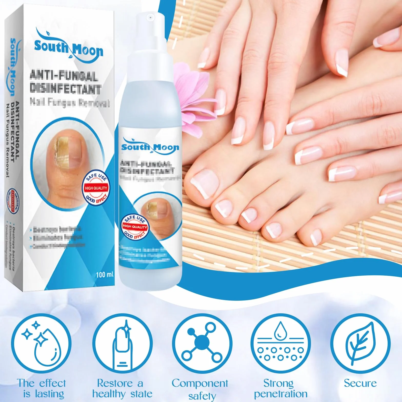 Spray para Cuidado de Pies 100ml - Hidratante para Piel y Uñas, Sin Aclarado, Secado Rápido