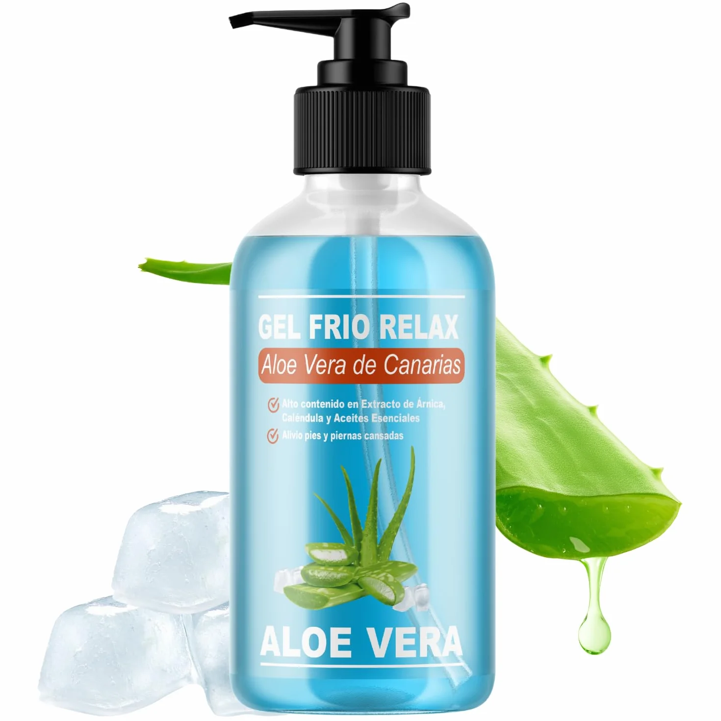 GEL FRIO ALOE VERA DE CANARIAS BIO con Arnica y Calendula para piernas cansadas 500 ml