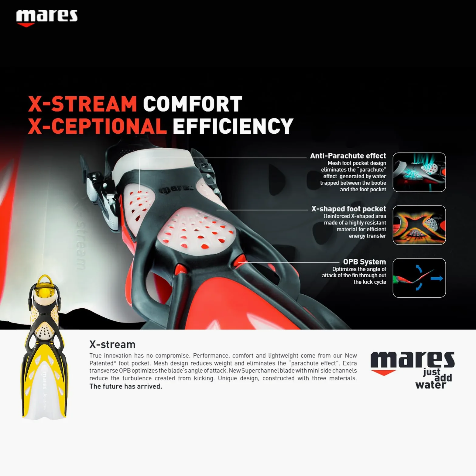 Mares Fins X-Stream 410019BNXLOR