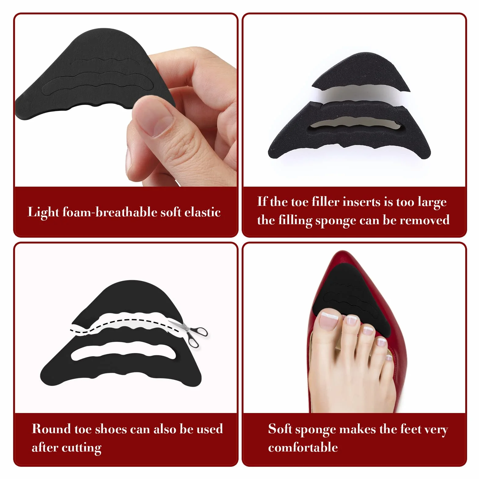 Molain Almohadillas para el talón antideslizantes para zapatos demasiado grandes juego de 8 pares