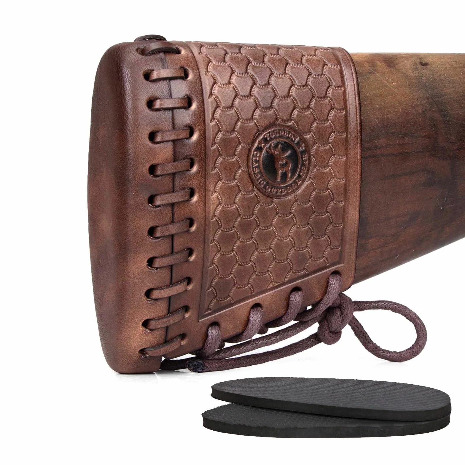 Extensión de la Culata de la Almohadilla de Retroceso de Cuero de Vaca con Inserciones para Escopeta de Rifle