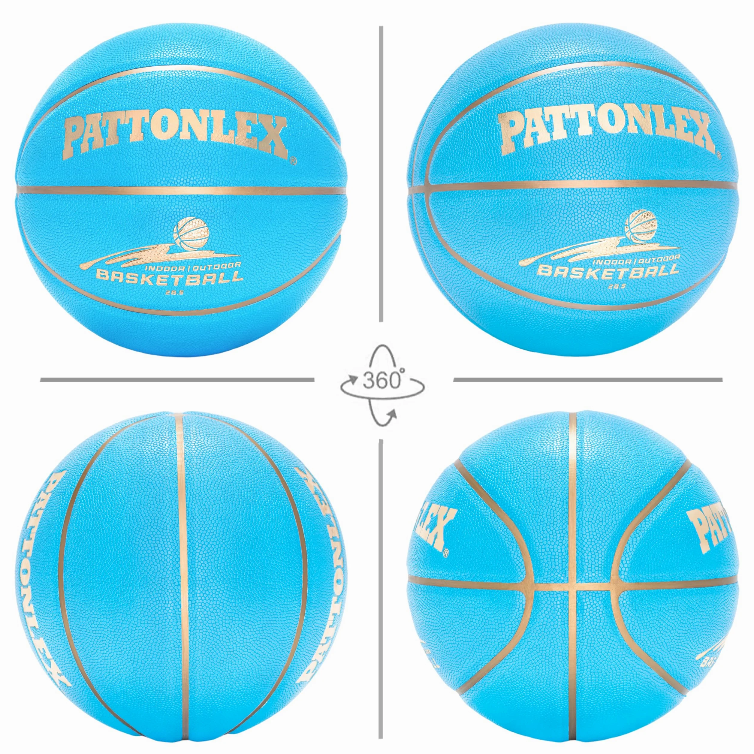 Balones de baloncesto de cuero de 28.5 pulgadas, tamaño oficial 6, para interiores y exteriores, para jóvenes y mujeres (azul/desinflado)