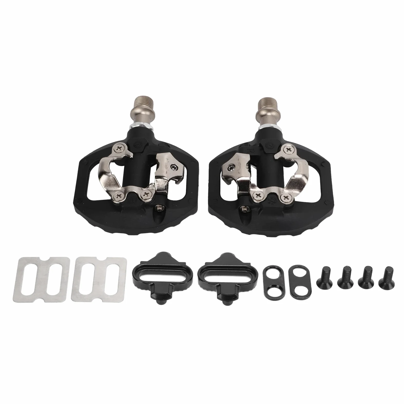 KIMISS Pedal Multiusos de Plataforma de Doble Cara para Bicicleta de Montaña - Pedales Sellados sin Clip con Tacos para Bicicleta de Carretera, Fácil Conversión de Modo sin Clip a Plano