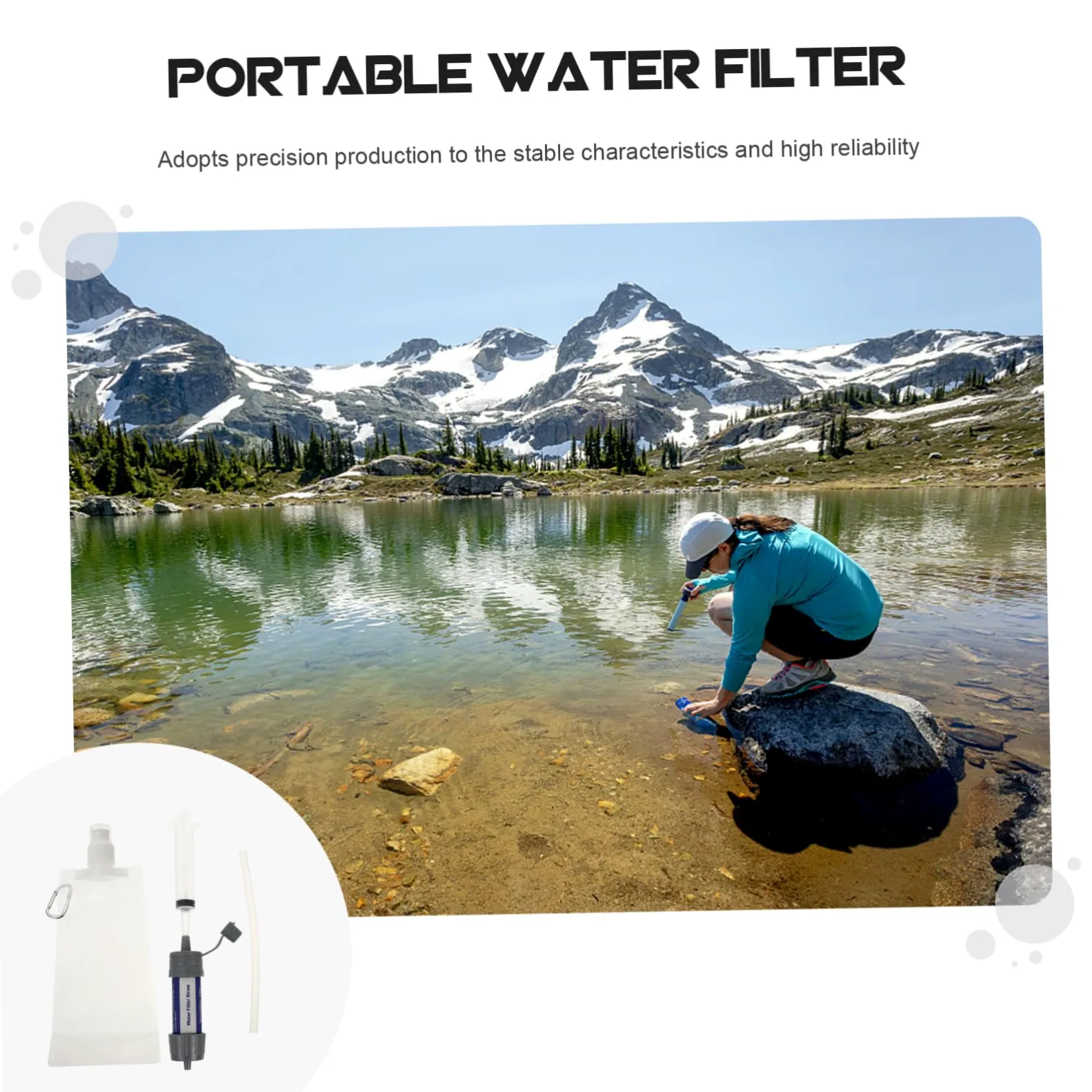 SUPVOX purificador Directo de Agua Potable contenedor de Agua Dispositivo de purificación de Agua dispensador Limpiador de Agua Conveniente Filtro de Agua de Abdominales Grey