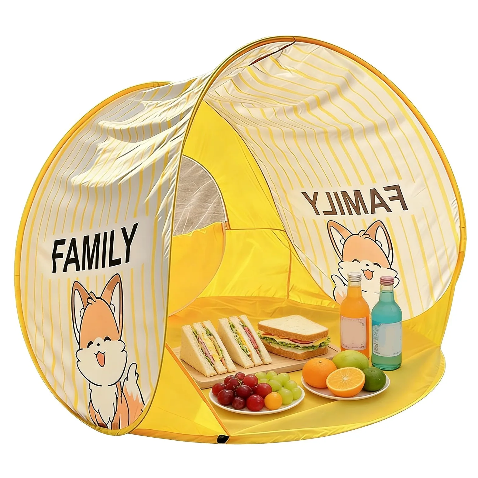 Tienda de campaña de fácil montaje para camping, portátil, con motivos atractivos y plegables, con ventana, tienda para coche, ideal para acampar, para picnic, pesca, viajes, piscina, frente al mar