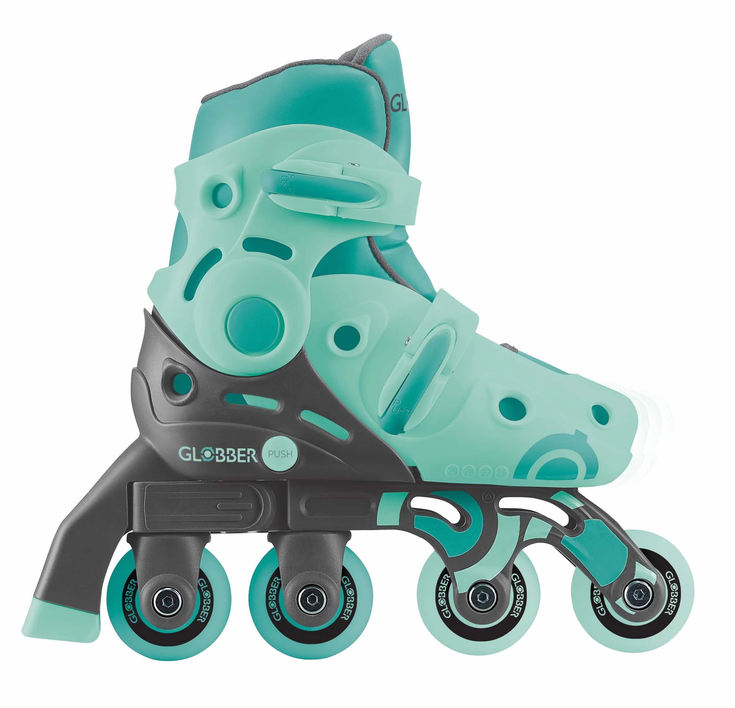 Globber Patines en Línea 2 en 1 - Patines niños 3-5+ años Talla 30-33 Verde Menta