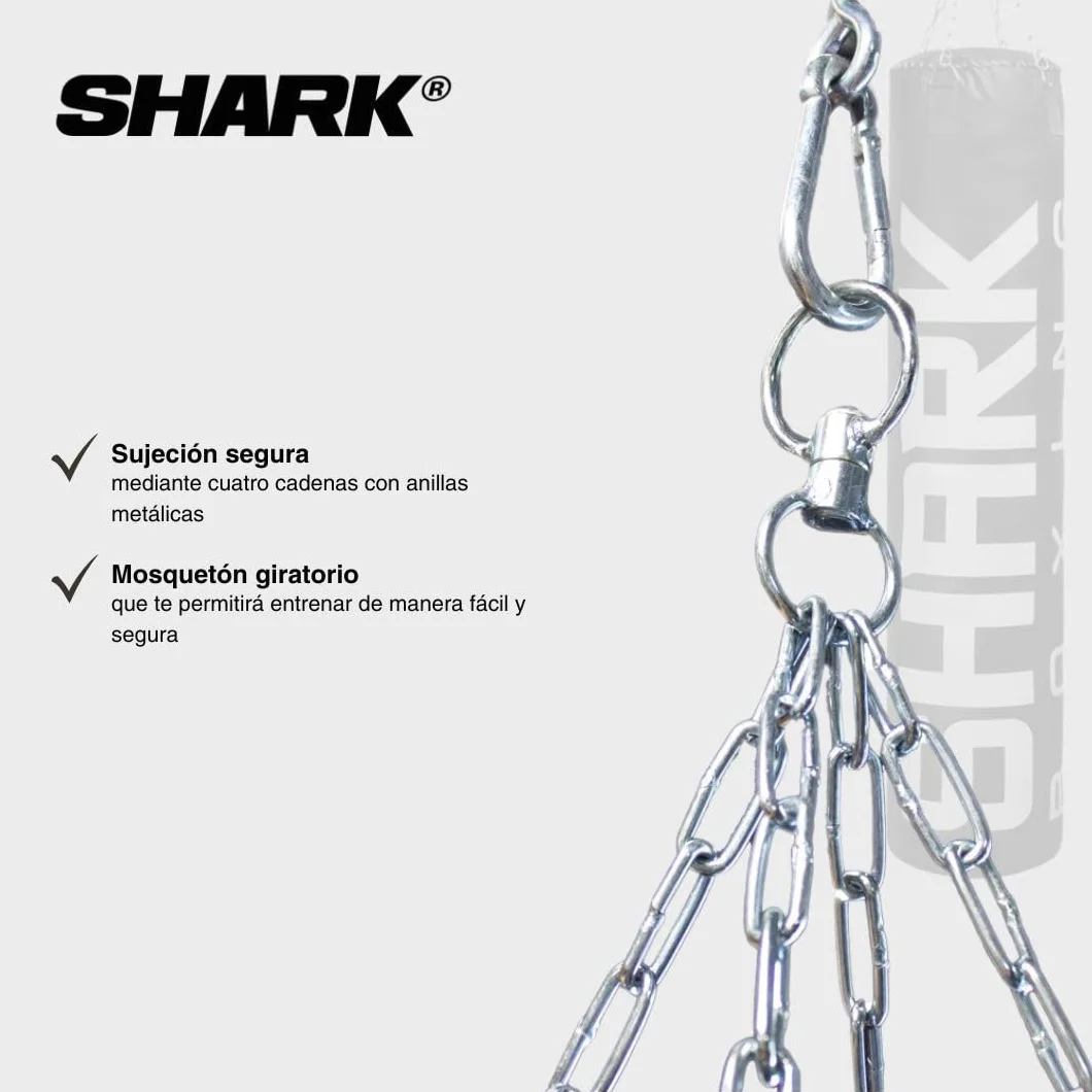 SHARK BOXING Saco de Boxeo 100cm 150cm 180cm Piel sintética Sin Relleno Mosquetón Giratorio