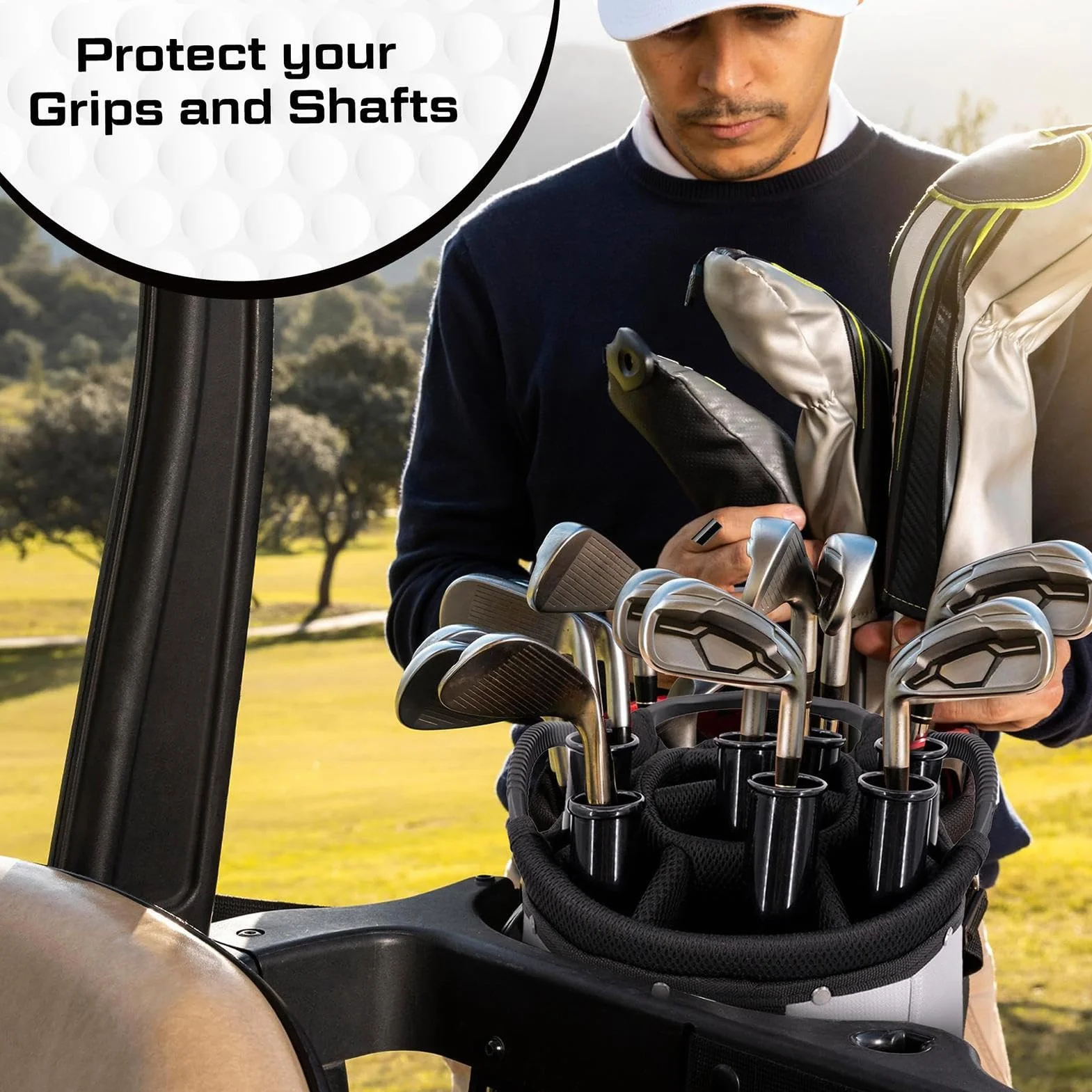 14 tubos de bolsa de tubo de de golf, separadores de repuesto, protector de golf, accesorios de tubo de de golf, separadores de tubos de protección, separadores de tubos de protección,