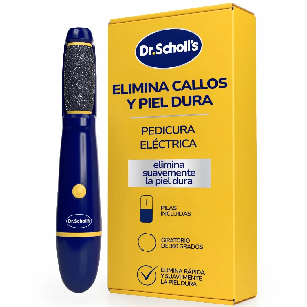Dr. Scholl's Lima eléctrica pedicura exfolia elimina durezas callos suaviza pies pule suavidad viajes pilas AAA