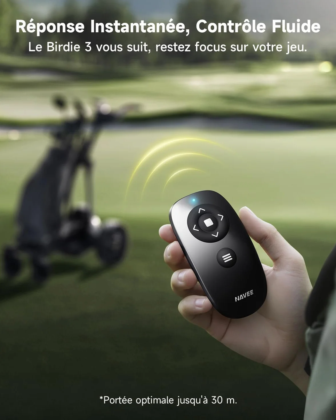 NAVEE Birdie 3X Carrito de Golf Eléctrico con Seguimiento Automático, Batería 36 Hoyos, Ruedas Todoterreno, Plegable