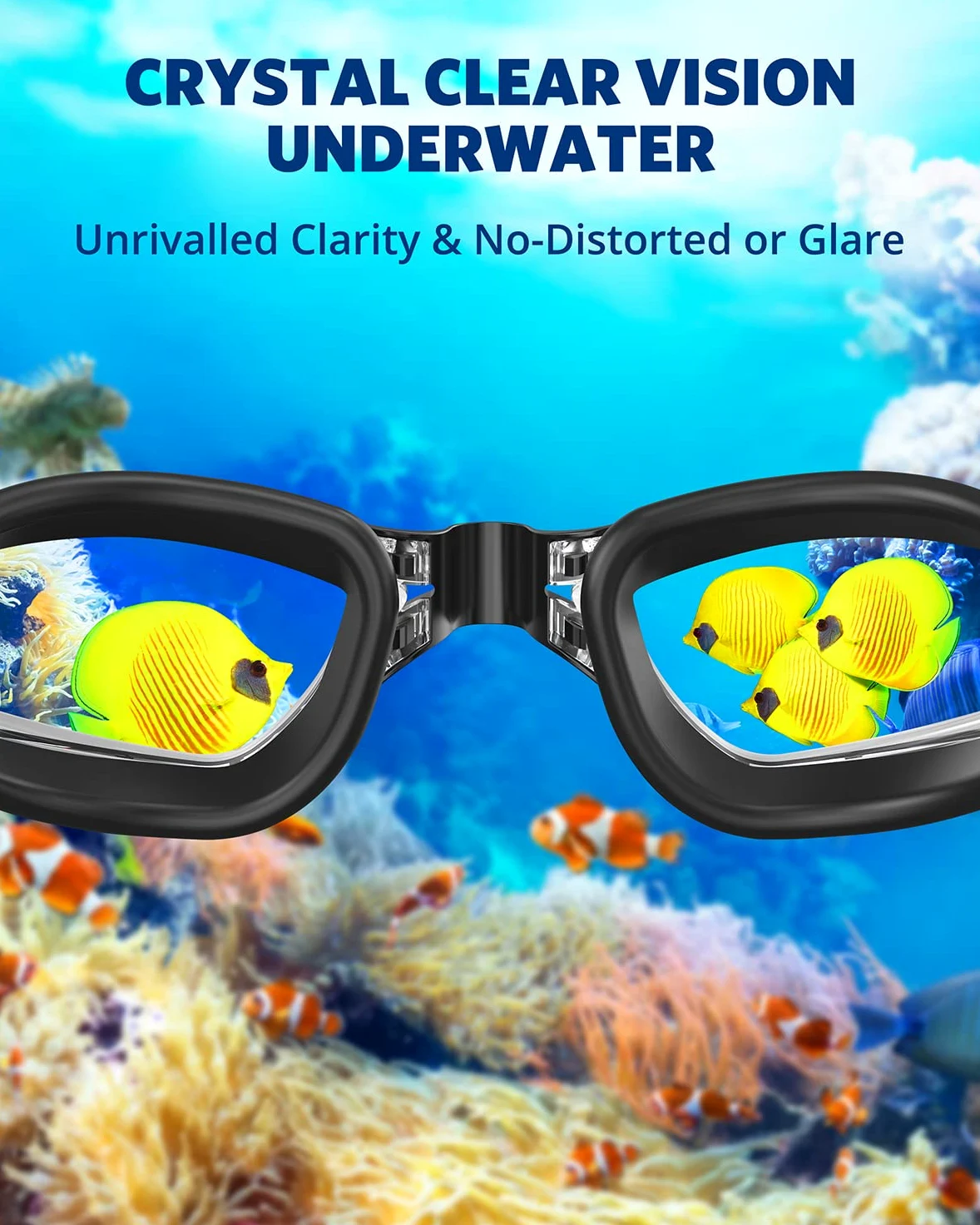 Aegend Gafas de natación, sin fugas, protección completa, adultos, hombres, mujeres y jóvenes..