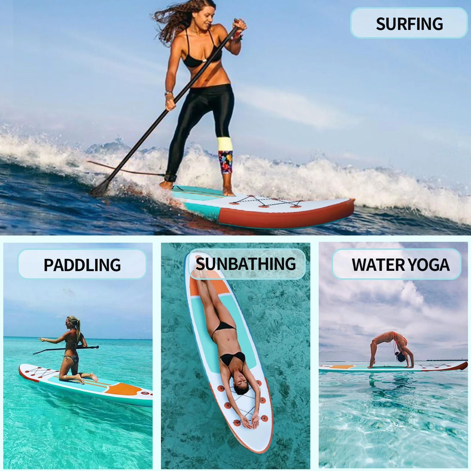 XHYCPY Tablas de Remo inflables de pie Anchas y estables con Accesorios de Tabla de Remo Sup de Primera Calidad para Todos los Niveles de Habilidad con Accesorios ISUP, Aletas, Remo Ajustable, Bomba,