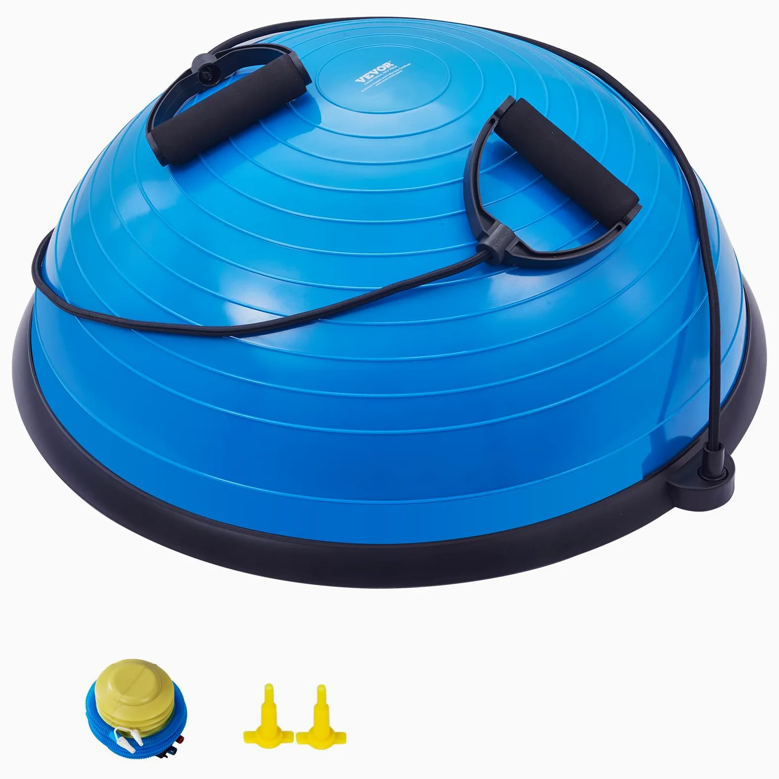 VEVOR Entrenador de Pelota de Medio Ejercicio, 620 x 215 mm, 300 kg, con Bandas de Resistencia y Bomba de Pie