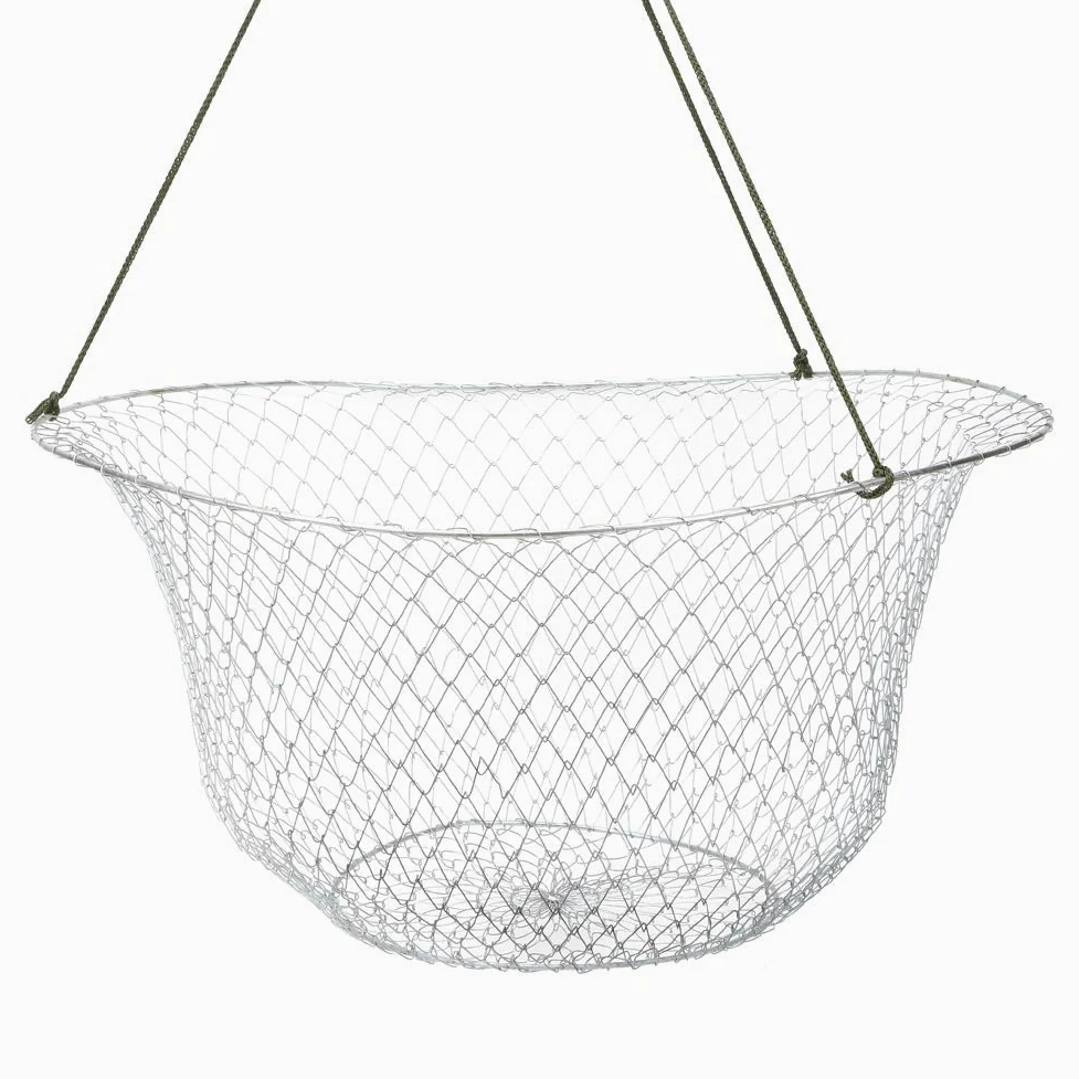 Red de Pesca Plegable de Alambre de Acero, Trampa Portátil para Pescar, Cangrejos, Langostas para Pesca Al Aire y Paseos en Bote, 17,7 Pulgadas de Diámetro