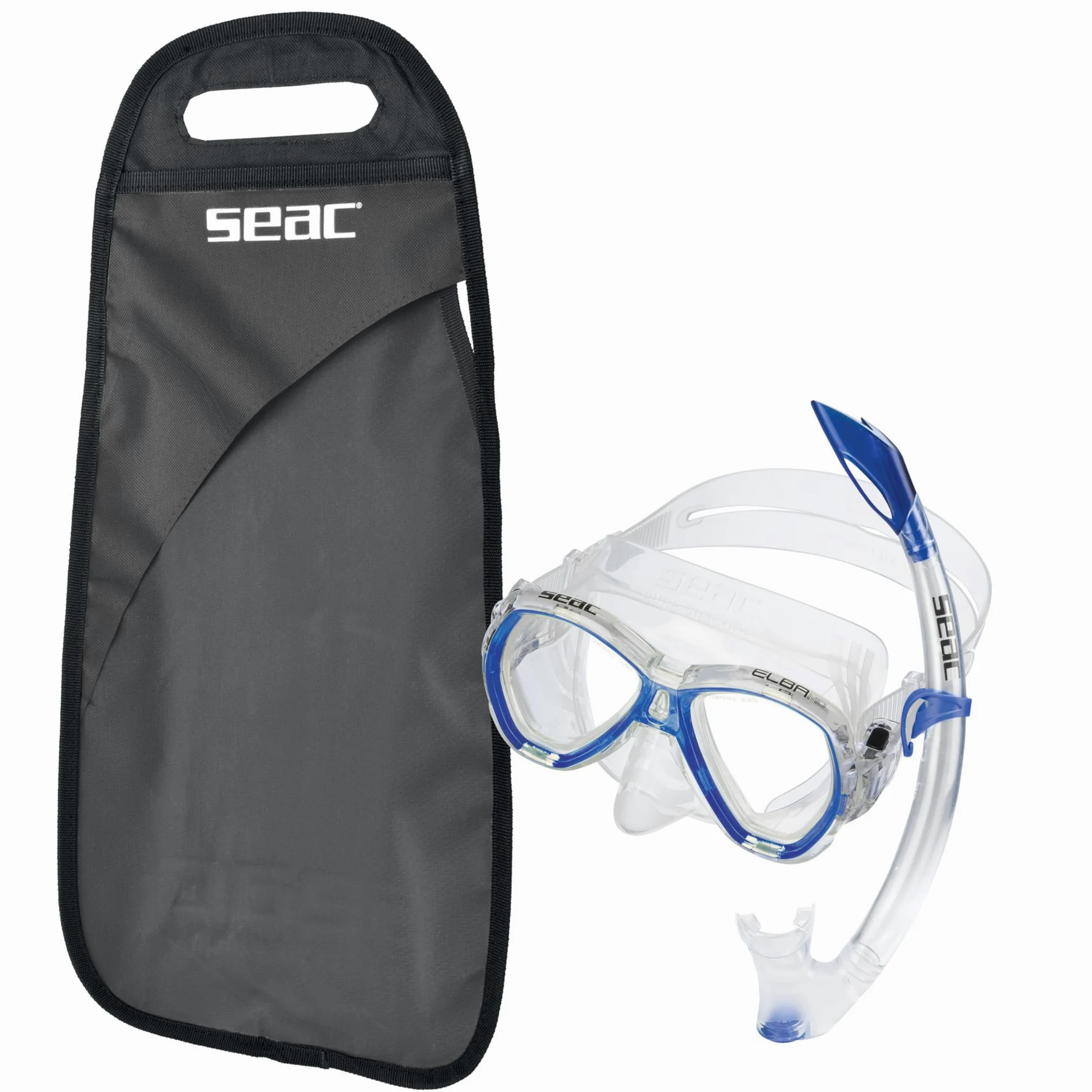 SEAC Set Elba - et de Snorkel con máscara subacuática y Tubo con válvula para la Purga de Agua para Adultos Unisex Adulto