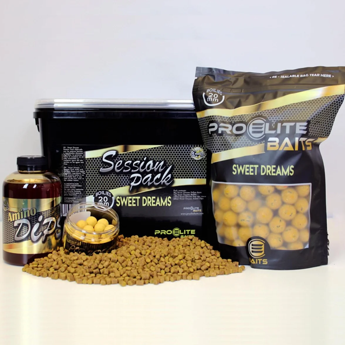 Pro Elite Baits Session Pack Gold | Carp Food | Pack Cebo para Pesca de Peces Grandes |