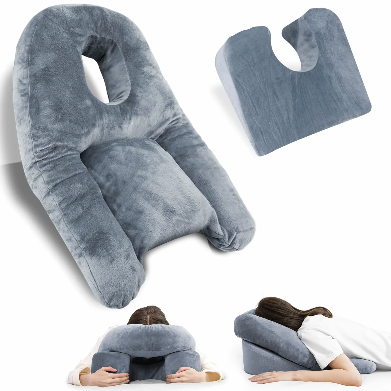 HOMCA Almohada Boca Abajo con Agujero para Desprendimiento de Retina, Almohada Facial de SPA