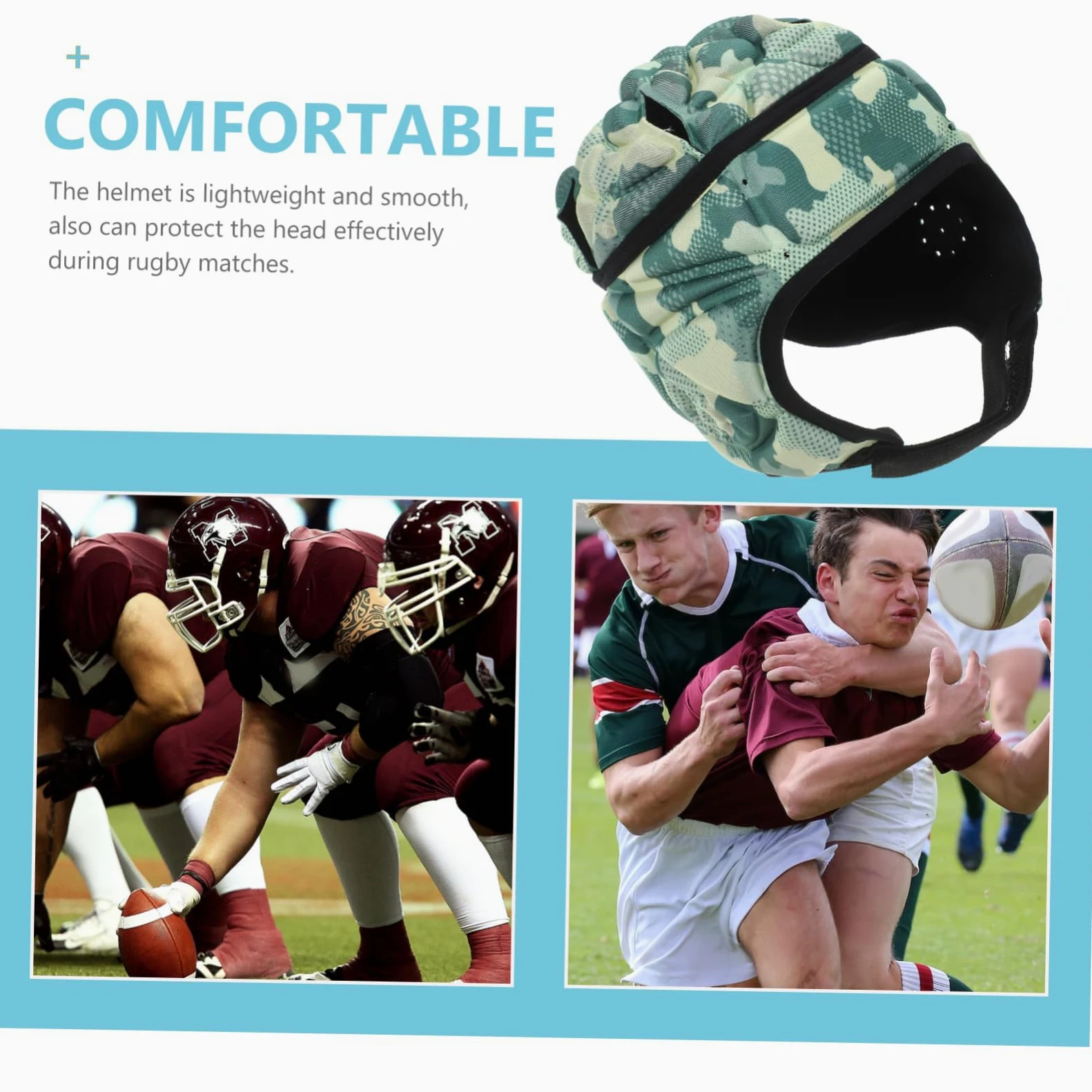 4 Piezas Tapa de Parachoques Juventud Cascos Casco de fútbol Juvenil Casco Deportivo Equipo de protección de Rugby Gorra de Rugby Casco de Portero Esponja