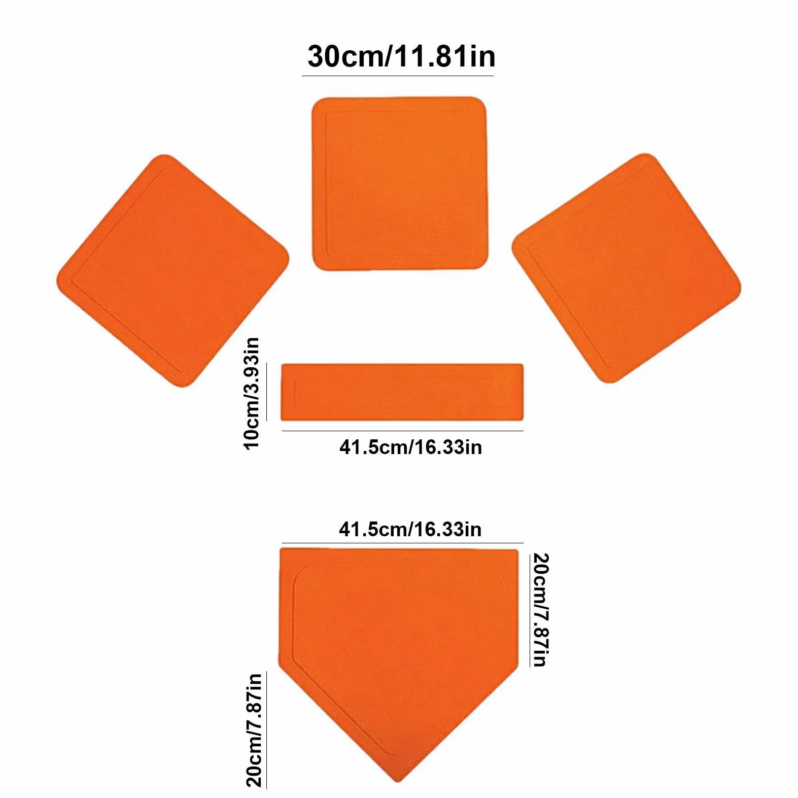 Bases para Practicar Beisbol Niños,Bases Campo Goma para niños Patio Trasero - Bases béisbol multifuncionales para Teeball Softball Kickball y Baseball