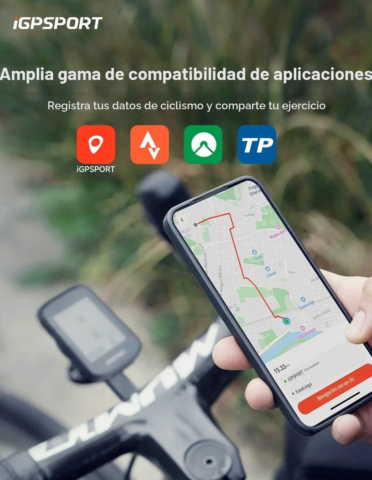 iGPSPORT BSC300T GPS Bicicleta,Navegación con Mapa Pantalla Táctil 2,4'' | Reanudación de Ruta, Cursos de Entrenamiento, Control Di2 y Compatible con Rodillo Inteligente,32GB Ciclocomputador GPS