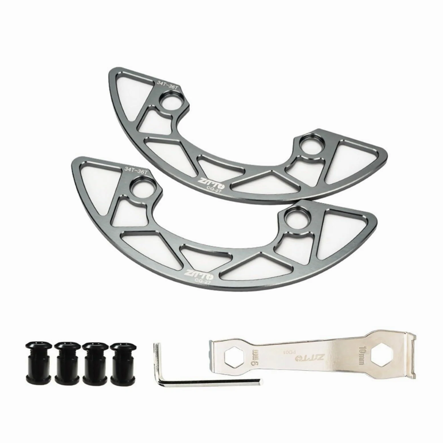 Protector de plato de bicicleta de montaña 104 mm, para bcd 34-36T aleación de aluminio rueda dentada cubierta protectora con tornillos