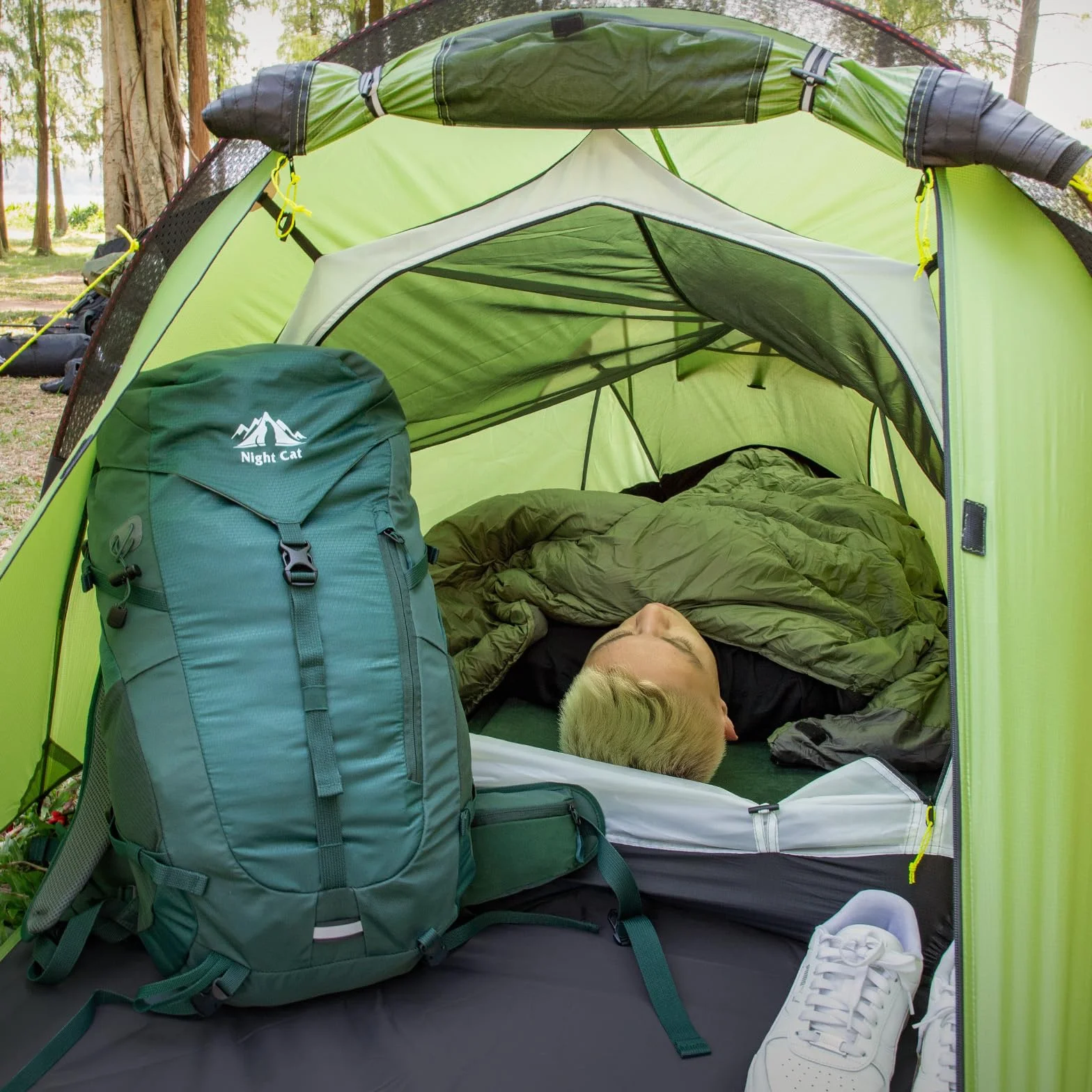 Night Cat Tiendas de Túnel 1 2 Personas: Ultraligero 1.5kg Impermeable Profesional Tiendas Camping Trekking