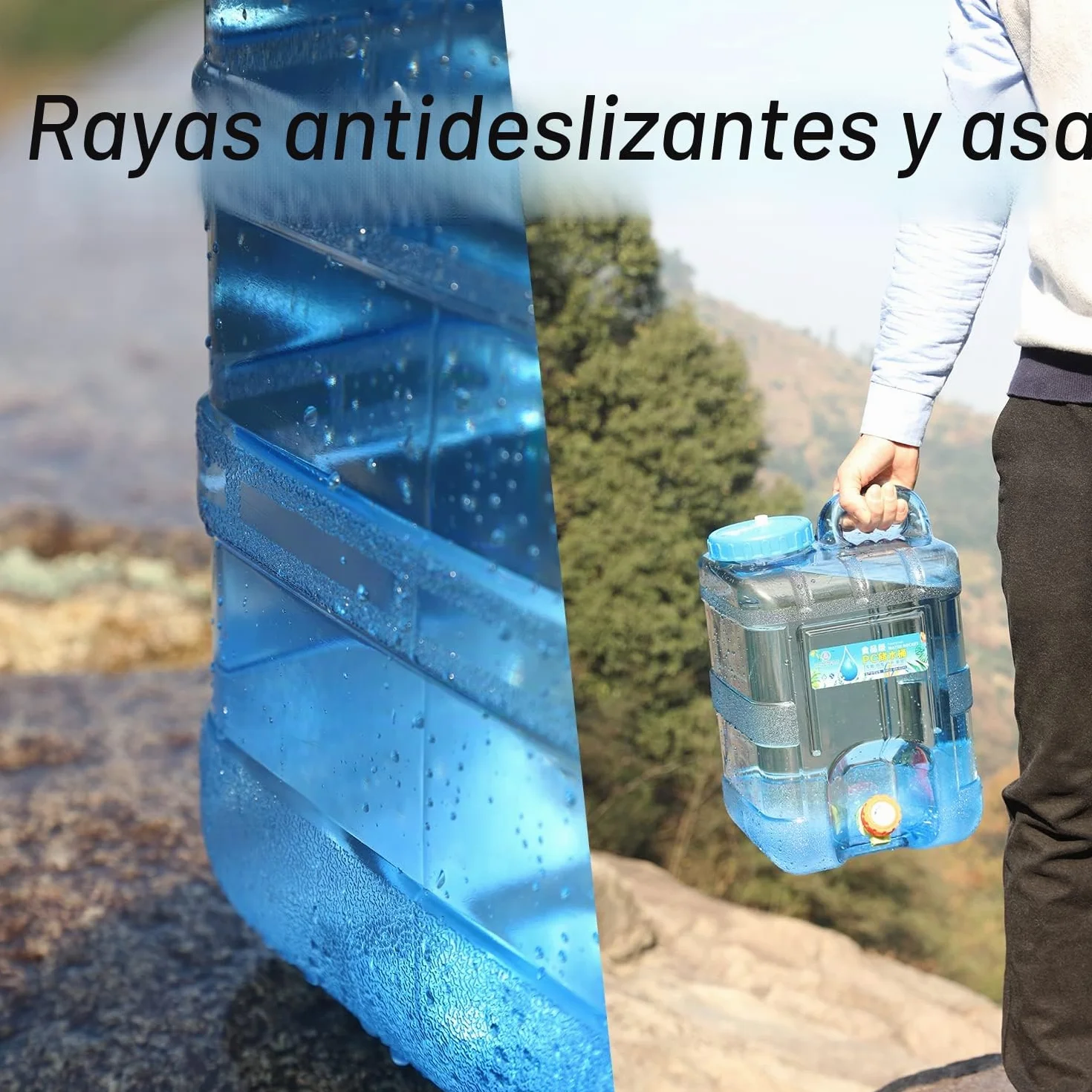 5-22L bidón de Agua con grifos, depósito de Agua con Grifo, contenedor de Agua para Camping, contenedor de Agua para Cocina, RV, Furgoneta, camión, Camping, Escuela