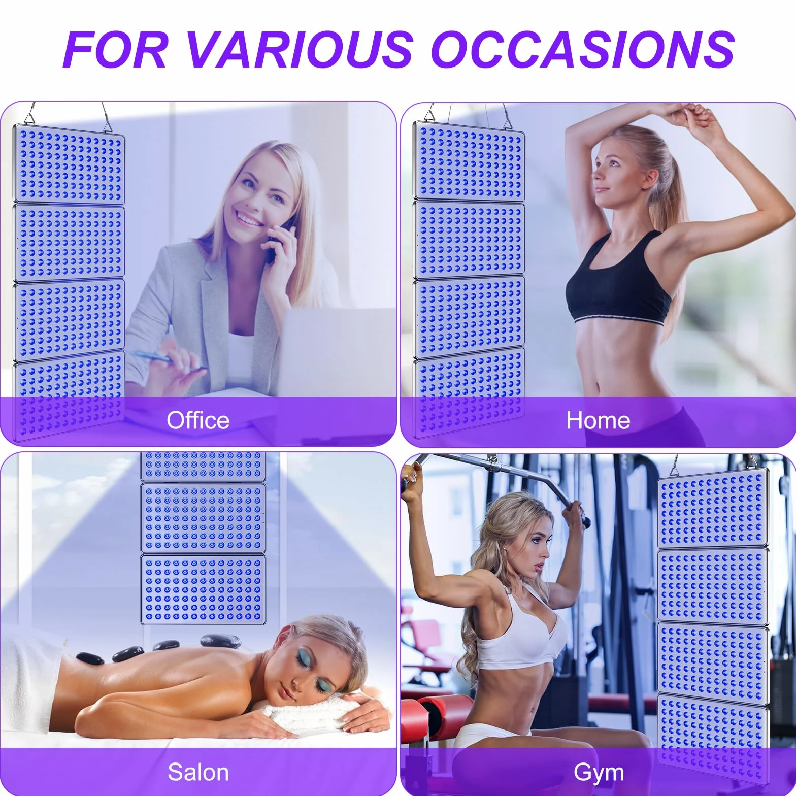 Cozion Lámpara bronceadora 48W 364 LED doble cara plegable para cara y cuerpo