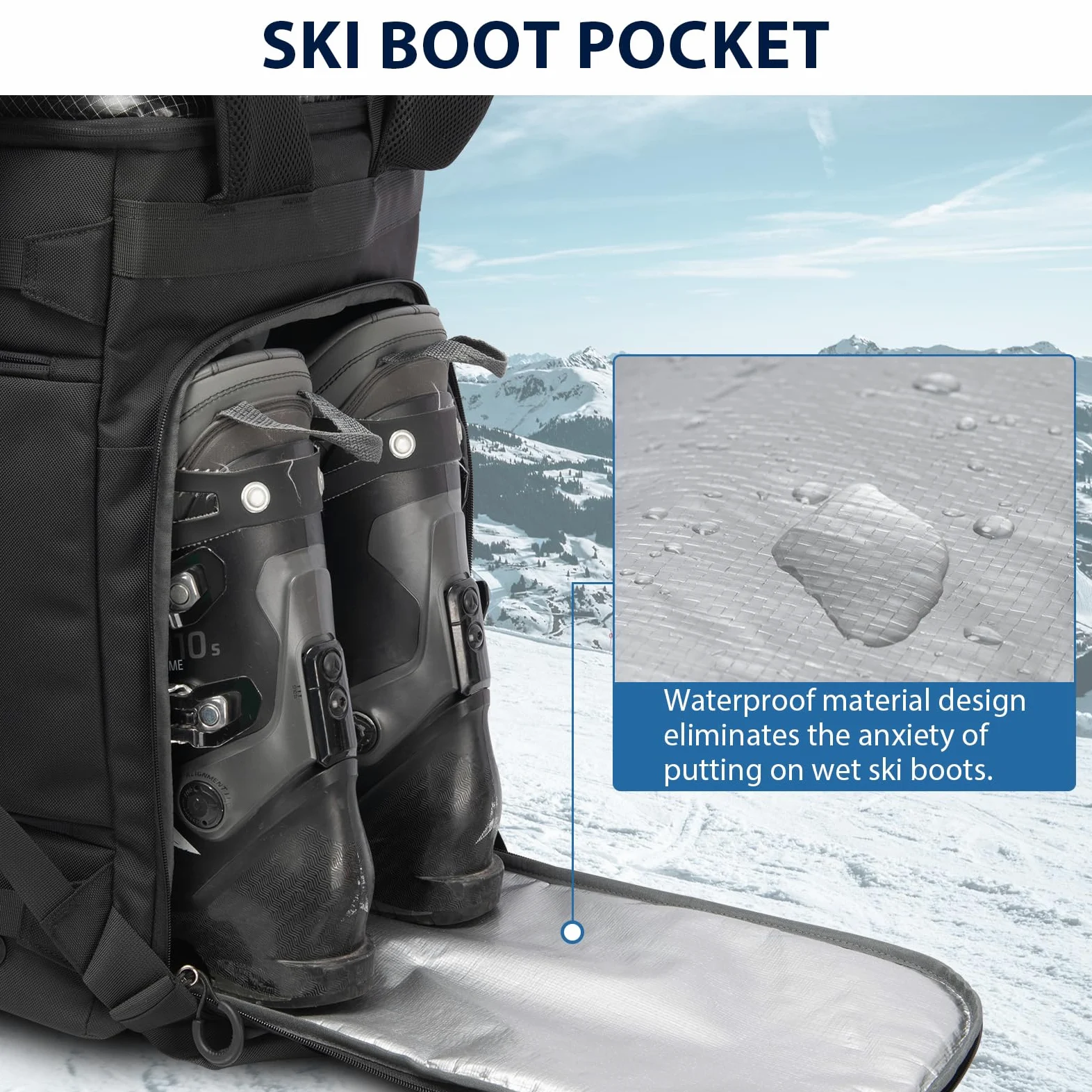 Hp hope Bolsa para botas de esquí con compartimento para casco, mochila de esquí con bolsa para casco, bolsa de esquí para casco de esquí, botas de esquí, patines, snowboard, mochila, senderismo