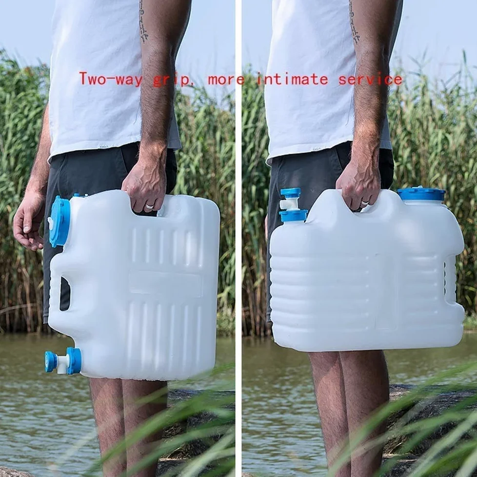 Cubo para Exteriores con Grifo, Tanque de Agua de plástico PE de Grado alimenticio, contenedor de Cubo para Acampar Espesado con Agua purificada portátil para el hogar, 18L (24L)