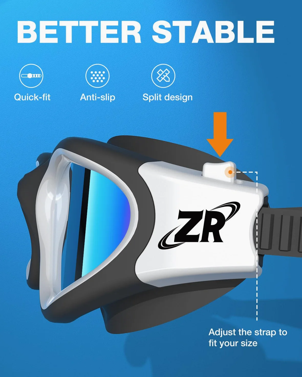 ZIONOR G1 - Gafas de natación polarizadas para unisex y adulto y mujer, anti niebla, 100% anti UV gafas de buceo