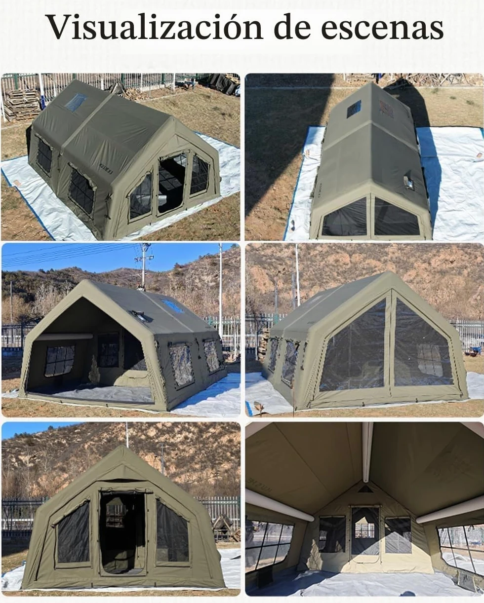 TentHome Tienda de Campaña 4-6 Personas Hinchable, Tienda de Campaña Grande Familiar Montaje Rapido Inflable, Tienda Cocina Camping