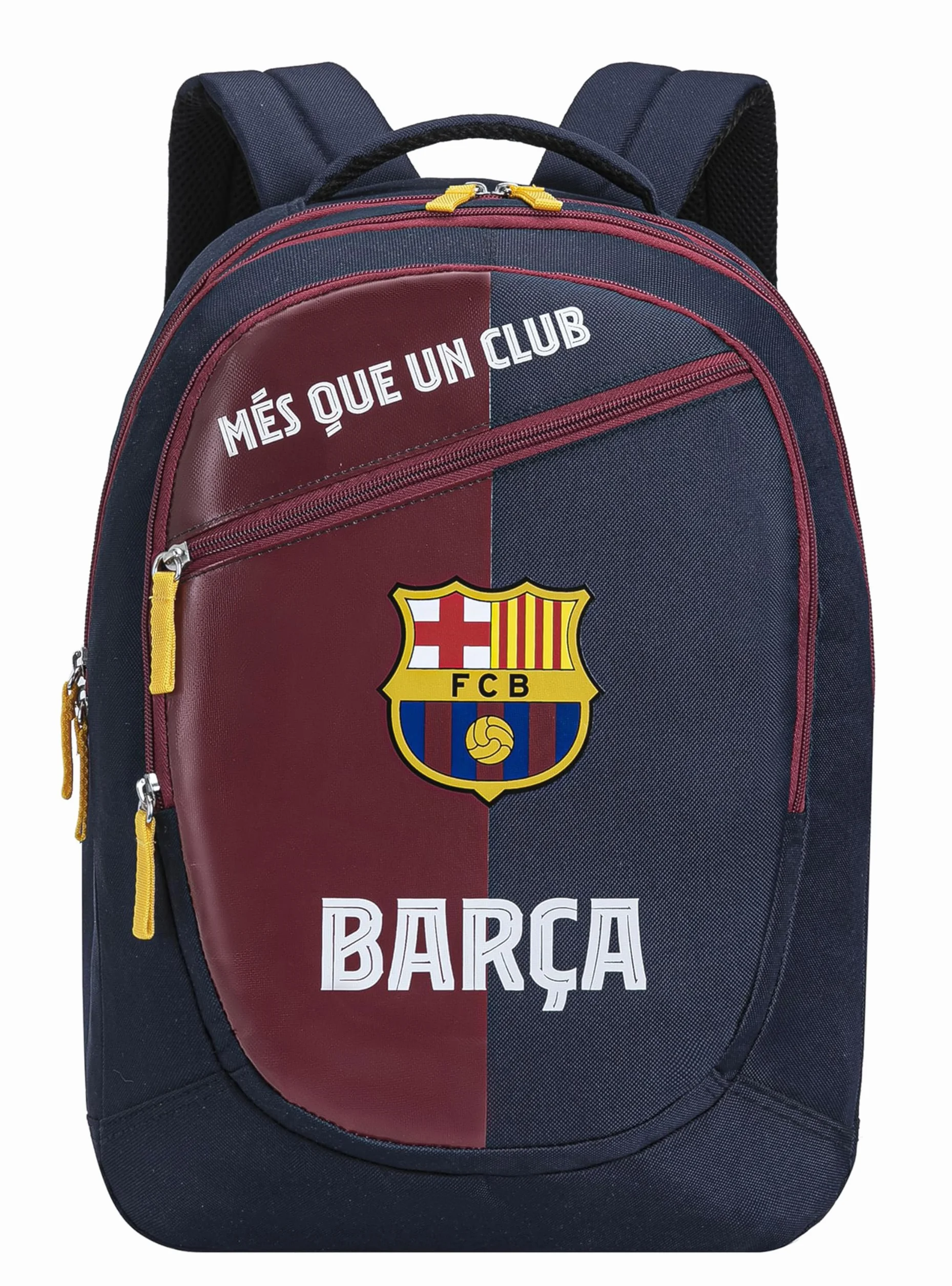 Barça - Mochila escolar con 3 compartimentos, colección oficial FC Barcelona