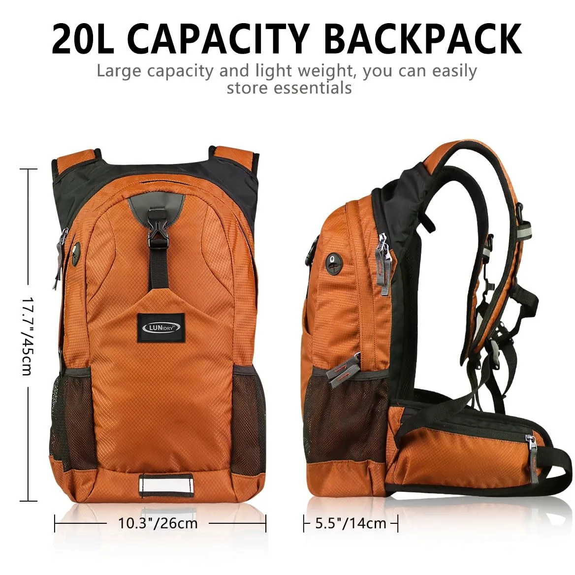 20L Mochila de Hidratación, Mochila con Bolsa de Agua 2L, Mochilas Trail Running para Correr, Ciclismo, Camping, Bicicleta Senderismo, Mochila con Sistema de Hidratación para hombresy Mujeres