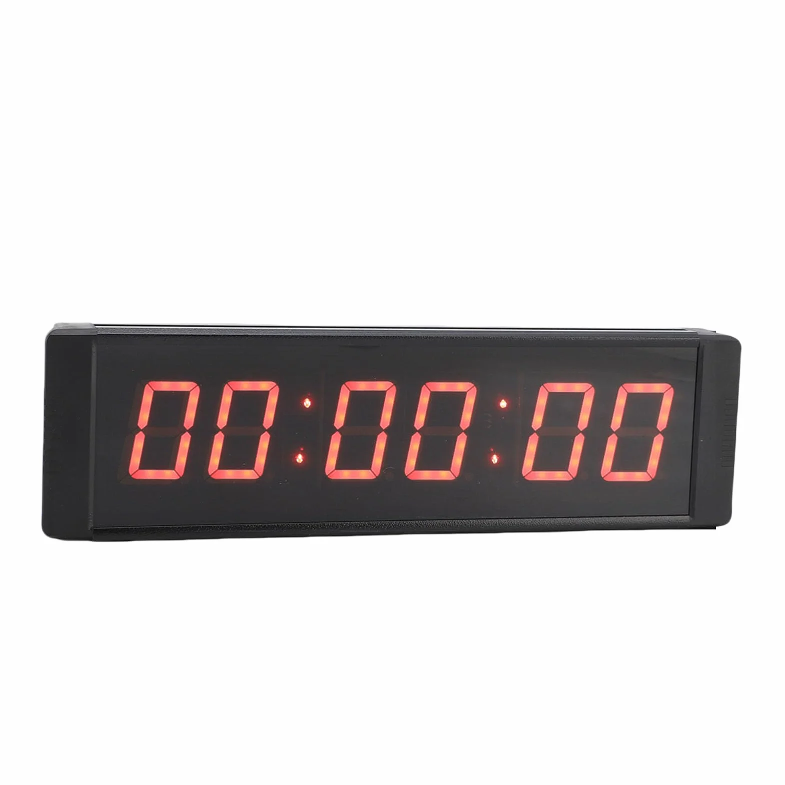 Temporizador de LED con 6 Dígitos, Reloj de Cuenta Regresiva para Gimnasio y Eventos, Temporizador Multifuncional con Control Remoto y Marco de Aluminio Rojo