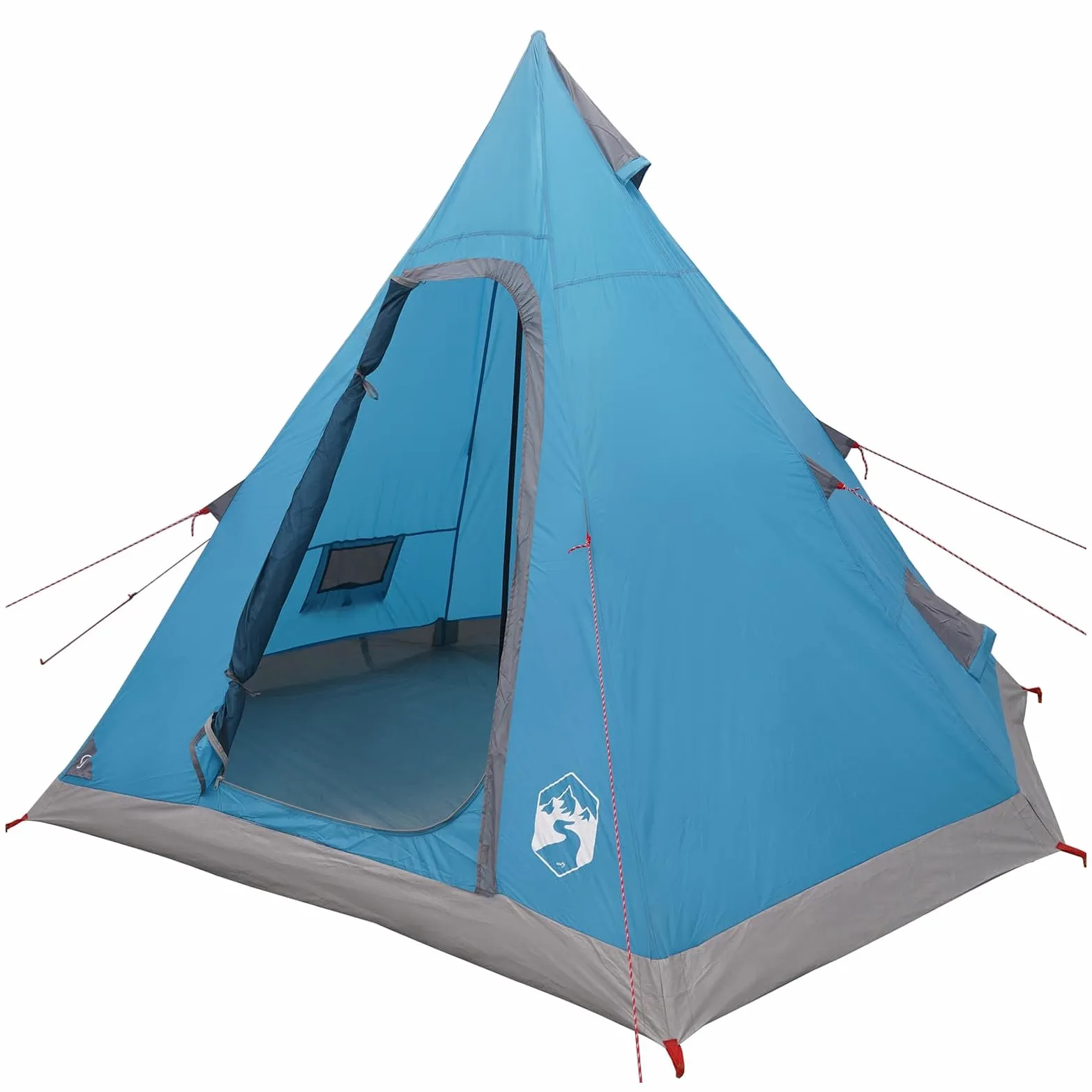 vidaXL Tipi tienda de campaña impermeable para 3 personas, azul, moderna Tipi, resistente al agua para 3 personas, para exteriores, accesorio funcional para acampar con ventana, fácil instalación