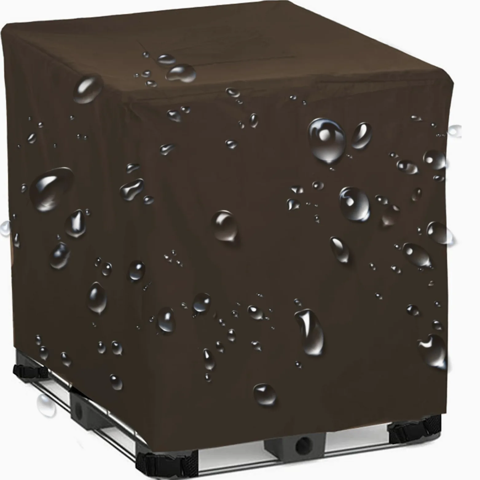 IBC - Cubierta de tanque impermeable 420D Oxford tela para depósito de agua de lluvia para tanques IBC de 300 L, 600 L, 800 L, 1000 L, dimensiones: 120 x 80 x 116 cm