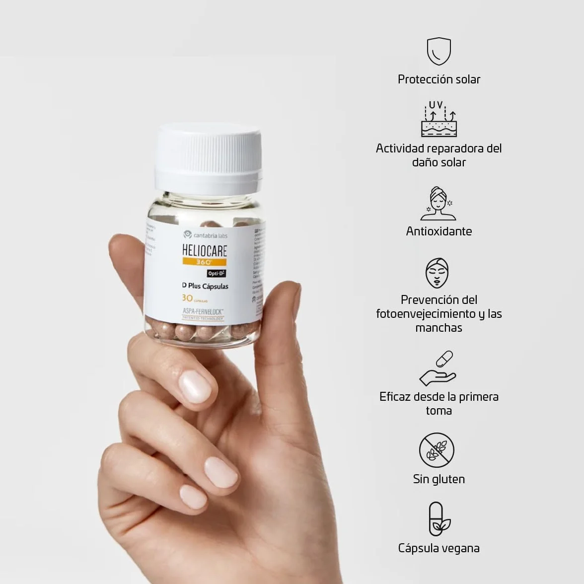 Cantabria Labs Heliocare 360° D Plus Cápsulas Protección Solar Oral 30 Cápsulas Vitamina D Pieles Muy Claras