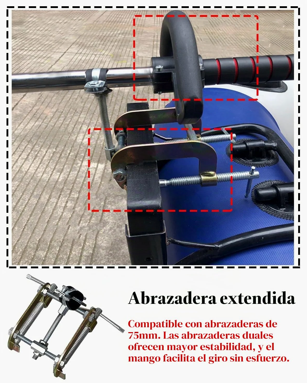 Motor Fueraborda Batería para Motor Eléctrico de Arrastre para Barco de Pesca, Motor Eléctrico Fueraborda para Tabla de Paddle Surf, Motor de Kayak Portátil(With Bracket,L-125cm(49 1/4"))
